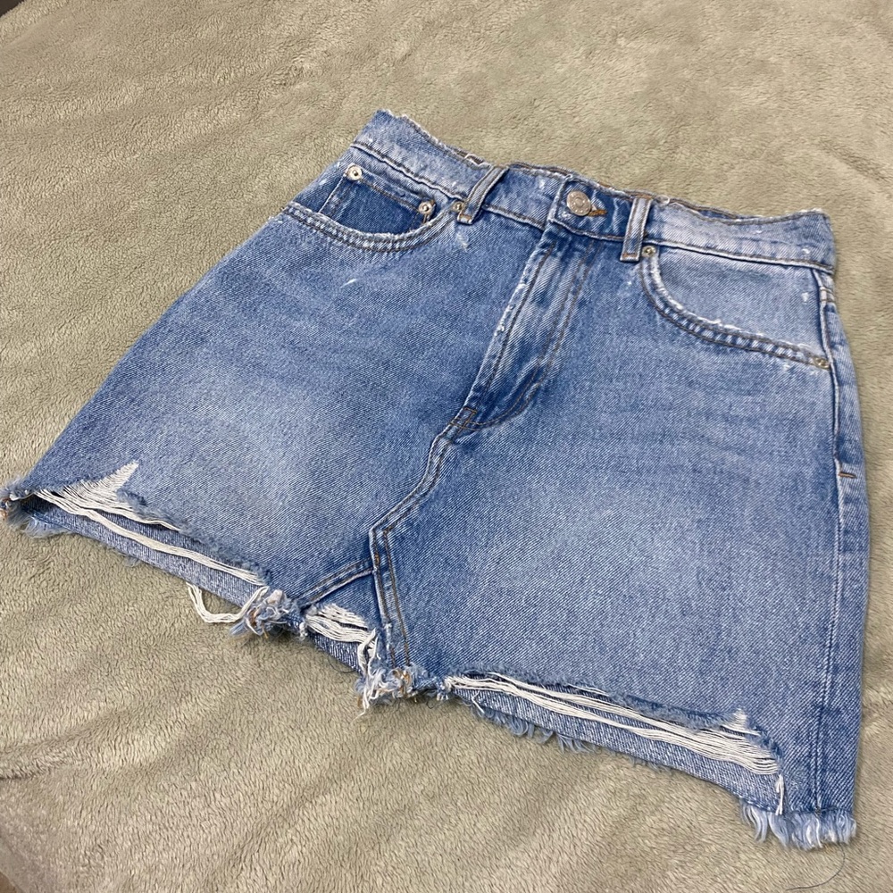 Zara Blue Denim Mini Skirt